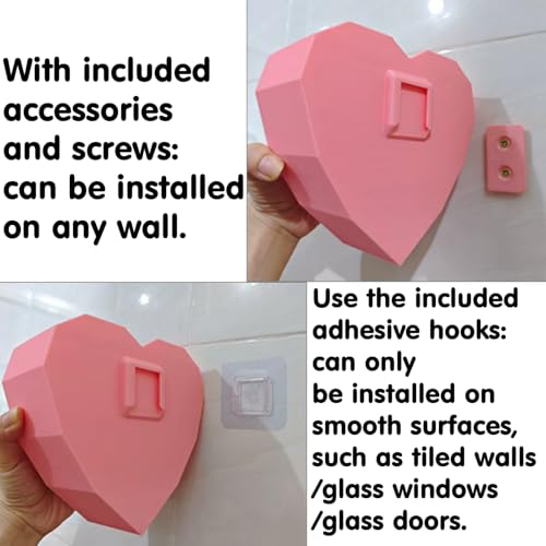 Heart-Shaped Self-Watering Wall Planter, Pink - color: Pink