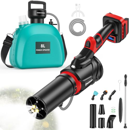 3-in-1 Battery Powered Sprayer Blower Compatible for Milwaukee 18V Battery - color: Red