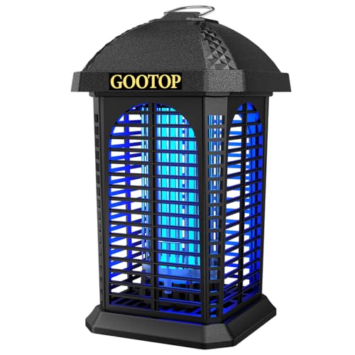 Bug Zapper Outdoor, 4200V Electric Mosquito Zapper, Bug Zapper Outdoor, Fly Traps, Fly Zapper, Mosquito Killer Indoor 3 Prong Plug, 90-130V, ABS Plastic Outer - color: JY-Black
