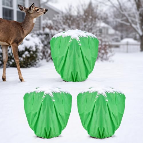 3Pcs 39.3x39.3" 70GSM Thick Plant Covers Freeze Protection for Winter Shrub - size: 39.3in x 39.3in