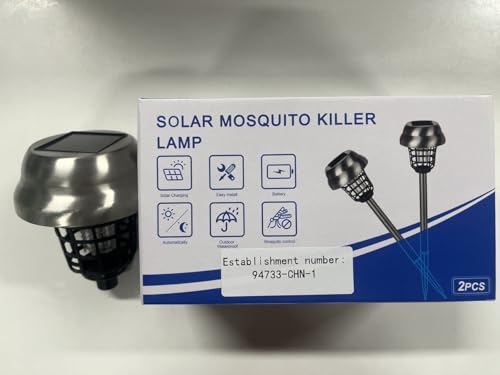 Solar Powered Wireless Bug Zapper Outdoor, Mosquito Killer Waterproof, Mosquito Repellent Outdoor for Patio Yard Garden Farm RV,Fly Traps Gnat Control Zapper for Small Flying Insect Gnat(4)