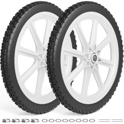 RONPOW 20" Flat Free Wheels Compatible with rubbermaid Wheelbarrows Tires - color: White