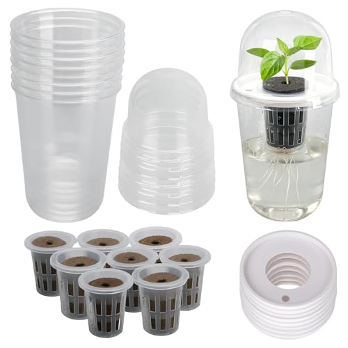 Ronyes 8-Pack Clear Hydroponic Nursery Pots with Vented Domes