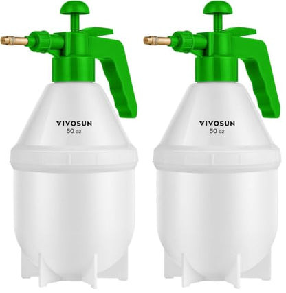 VIVOSUN 50oz Pump Sprayer, Handheld Garden Water Sprayer Bottle (Pack of 2) - color: Green, size: 50oz (Pack of 2)