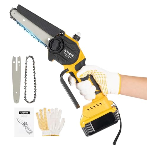 Mini Chainsaw Cordless Compatible with Dwt 20V MAX, 6 Inch Brushless Chainsaw for Wood Cutting Pruning Tree Saw - size: Without Extension Pole