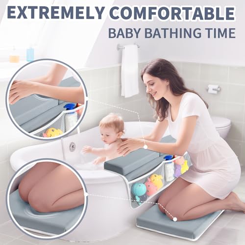 URMYWO Bath Kneeler and Elbow Rest Pad Set, 1.5-Inch Thick Memory Foam Pads - color: Grey
