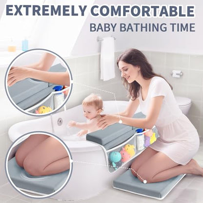 URMYWO Bath Kneeler and Elbow Rest Pad Set, 1.5-Inch Thick Memory Foam Pads - color: Grey