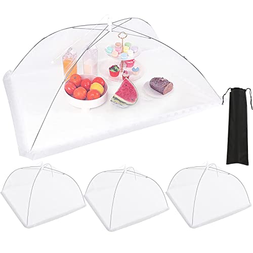 JULBEAR 4 Pcs Extra Large Mesh Food Cover Tent Umbrella for Outside Parties - size: 40"x24" 17"x17"