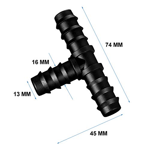 Maitys 8 Pcs 1/2 Inch Drip Irrigation Fittings Soaker Hose Repair Kit, Tee - style: Tee