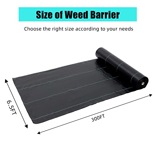 6.5ft X 300ft Weed Barrier Landscape Fabric Heavy Duty, Premium 3.0 oz Ground Cover Weed Block Gardening Mat, Easy Setup & Superior Weed Control, for Erosion Control, Weed Barrier - size: 6.5x300FT & 3oz