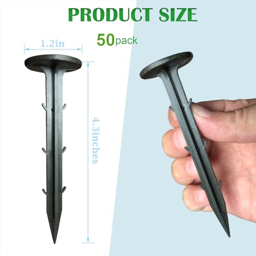 50 Pack 4.3" Plastic Stakes for Weed Barrier, Garden & Landscaping - color: 4.3inch(50pack)