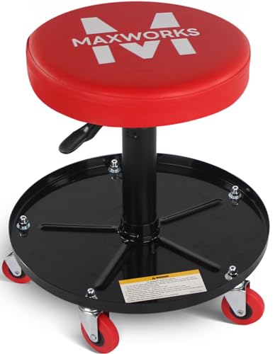 MaxWorks 80771 Pneumatic Roller Seat/Creeper with Adjustable Height - 300 lb Capacity - style: Adjustable