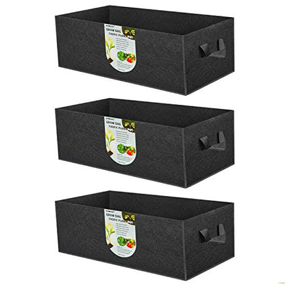 ANGELIOX 3 Pack 8 Gallon Grow Bags, 300G Thickened Nonwoven Fabric Garden Bed,30L Square Flower Planter Pots Containers with Handles for Potato Onion Carrot Taro Radish, Fruit,Flowers(50x30x20cm) - size: 50*30*20