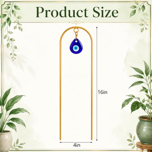 3Pcs Metal Plant Trellis Evil Eye Decor, 16" Climbing Plant Indoor Support