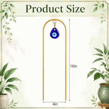 3Pcs Metal Plant Trellis Evil Eye Decor, 16" Climbing Plant Indoor Support