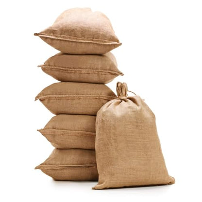 KEILEOHO 5 Pack 30 X 20 Inch Burlap Bags, Large Burlap Sacks, Potato Sack Race Bags for Gardening, Planting, Growing - size: 5 Pack 30X20In