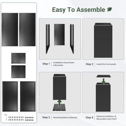 2PCS Tall Metal Planter Box, 14" x 14” x 30” Planter Boxes Outdoor - size: 14"L x 14"W x 30"H - 2PCS
