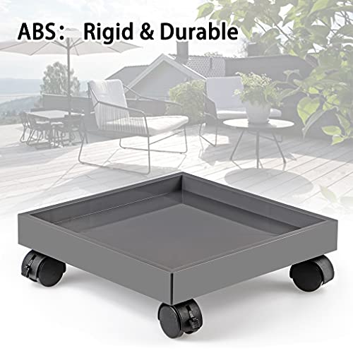 Skelang Square Wheeled Plant Dolly - ABS Planter Trays, Heavy Duty, Load Capacity 110 Lbs - size: Pack of 1 (11")