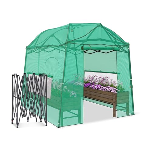 8.5 x 7 ft Pop‑up Walk‑in Greenhouse for Outdoor Winter Plant Protection - color: Green, size: 8.5' x 7'