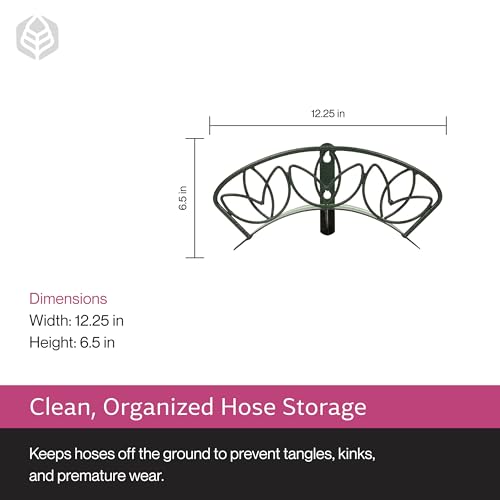 Yard Butler Heavy Duty Wall-Mounted Hose Hanger - Flower Design, Green - color: Weathered Green, size: Flowers