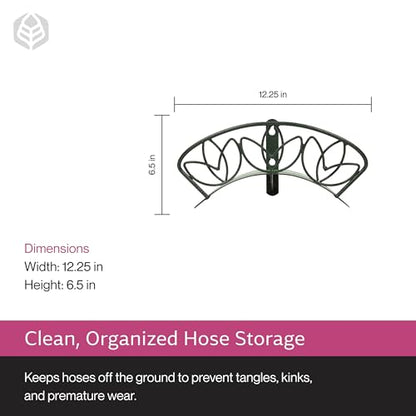 Yard Butler Heavy Duty Wall-Mounted Hose Hanger - Flower Design, Green - color: Weathered Green, size: Flowers