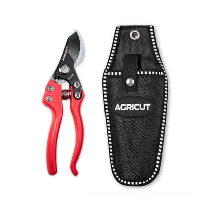 AGRICUT Japanese Pruning Shears, Hand Pruners with Sheath - style: Nylon Handle, High Carbon Steel PRO with Sheath