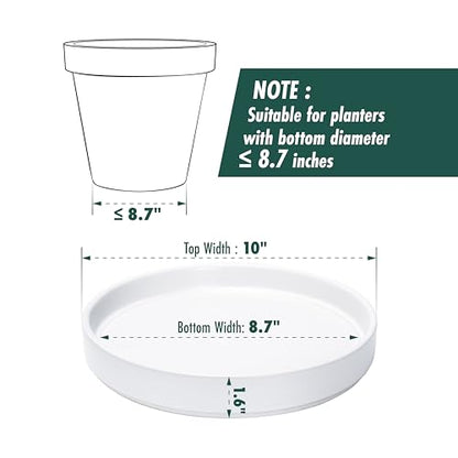 D'vine Dev Ceramic Plant Saucer/Drainage Tray, 8.7 in, White, 97-T-A-4 - color: White, size: 8.7" (1 Pack)