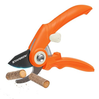 Garden Shears 6.9" Pruning Shears for Gardening Orange - size: 6.9 Inch Bypass Orange