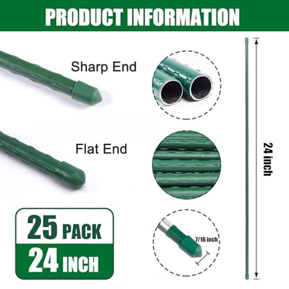 25 Pack 24 Inch Plant Stakes for Peppers & Potted Plants - size: 24 Inches