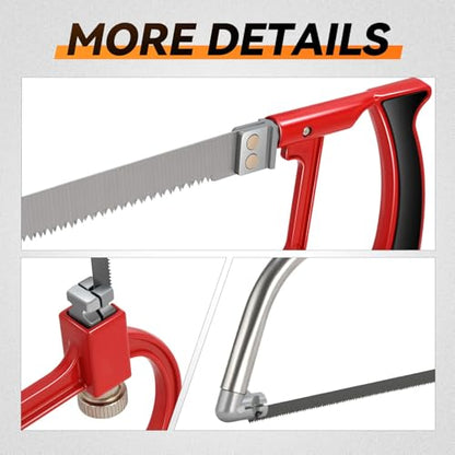 Auto Dynasty Hacksaw Frame Set, 7pcs Heavy Duty Handsaw with 6/8 inch Mini Hacksaw and 6 Extra Blades, Multi-function Hand Saw for Cutting Wood, Sawing, Trimming, Gardening, Drywall, Plastic Pipes - style: 7pc Hacksaw Frame Set