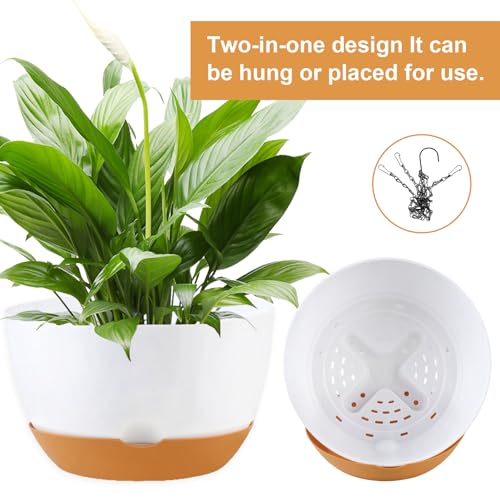 KPUVX Hanging Planters, 8/10/12 inch, 3 Pack, White - color: White, size: 8/10/12 inch