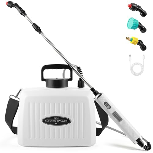 Battery Powered Garden Sprayer 1.6 gal White - size: 1.6 gal