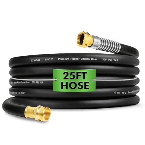 Heavy Duty Garden Hose 25FT x 5/8", 300psi Working, 1100psi Burst - size: 5/8 25FT Male to Female