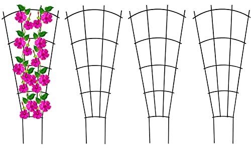 Mklsit 24" Metal Plant Trellis for Climbing Plants Support, 4 Pack - size: 23.6" Fan Shape