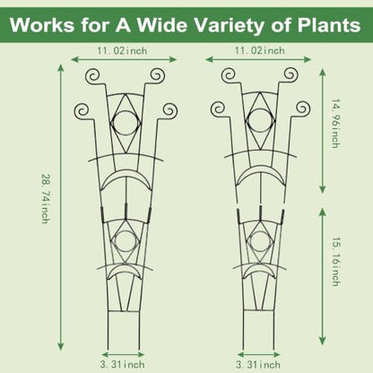 Yhtpouqe Stackable Metal Trellis for Climbing Plants Outdoor & Indoor - 4 Pack Garden Trellis for Potted Plants, Rust-Resistant Plant Support Stakes for Vines, Flowers - Sturdy Plant Trellis - size: 4 Pack