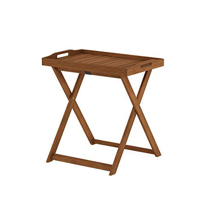 Furinno TIOMAN Outdoor Patio Tray Table, Natural - size: Large Folding Tray Table