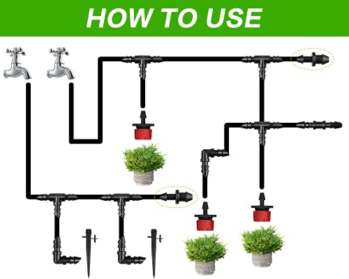 JAYEE 50 Pieces 1/4" Drip Tubing Fittings End Plug, 1/4 Inch Drip Irrigation Barbed End Closure for Home Garden Sprinkler Systems - size: 50P-End Plug