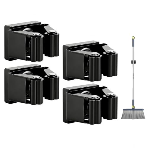 4 Pack Magnetic Broom Holder Wall Mounted Anti Slip Rack - size: 4 Pack B