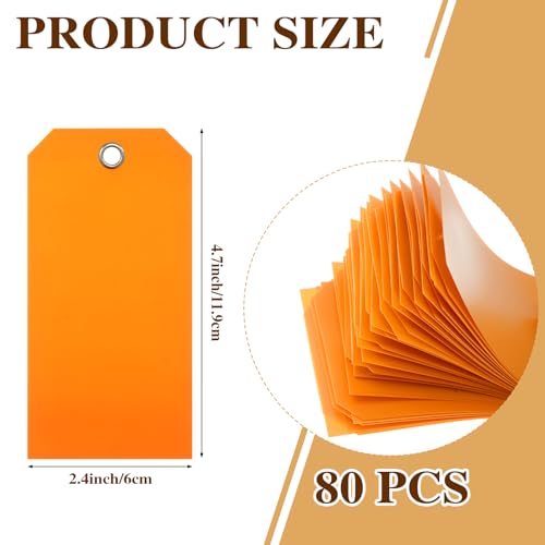 80 Pcs Plastic Tags with Wire for Labeling, Waterproof Blank Shipping & Price Tags Bulk with Metal Eyelet and String, 4.7"x2.4" for Home Office Warehouse Farm Garden Luggage (Multicolor) - color: Multicolor