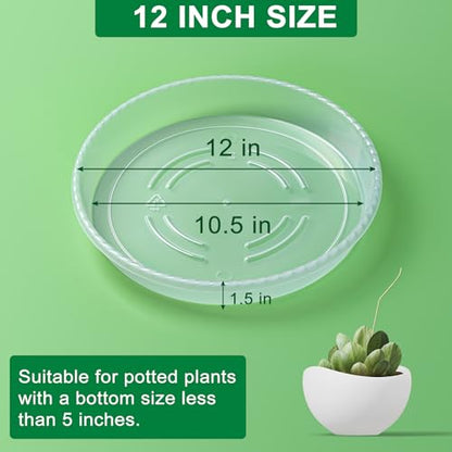 Plant Saucer Tray, 6 Pack 12 Inch Plastic Plant Saucers for Indoor Outdoor - size: 12 INCH