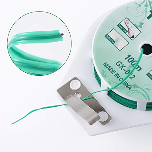 2 Reels 328 Feet (100m) Twist Tie, Green Coated Garden Plant Ties with Cutter for Gardening and Office Organization, Home - color: 2pack Green