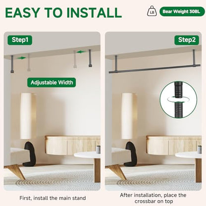 Hanging Planters Rod – Plant Hanger Indoor for Window Ceiling, Hanging Plant Shelf for Wall Planter House Plants, Plant Shelves Metal Holder Bar 47.5In (Pots, plants, chains not included) - size: 47.5In Length-1pc