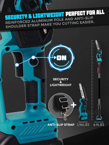 8 & 6 Inch Electric Pole Saw & Mini Chainsaw for Tree Trimming - color: Blue, size: 8&6inch