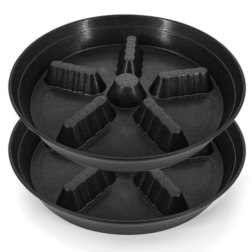 2 Pack Plant Saucer 12 inch, 8 10 14 17 inch, Plant Stand Plastic Plant Saucers for Indoors Outdoor, Heavy Duty Flower Saucers for Potted Plants, Pot Saucers for Plants, Grow Bags Saucers - color: Black, size: 12"-2 Pack