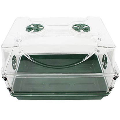 EarlyGrow 93763 Medium Seed and Herb Domed Propagator with Vented Side Height Extension, Green - size: Medium with 1 Height Extender