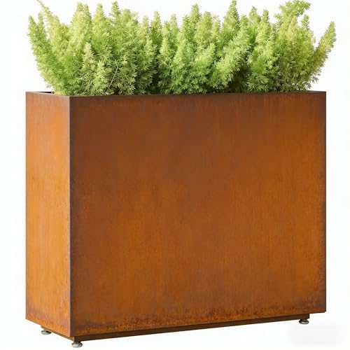 Corten Steel Style Planter Box, 36W x 11D x 30H, Not Pre-Rusted - color: Rust, size: 36Wx11Dx30H