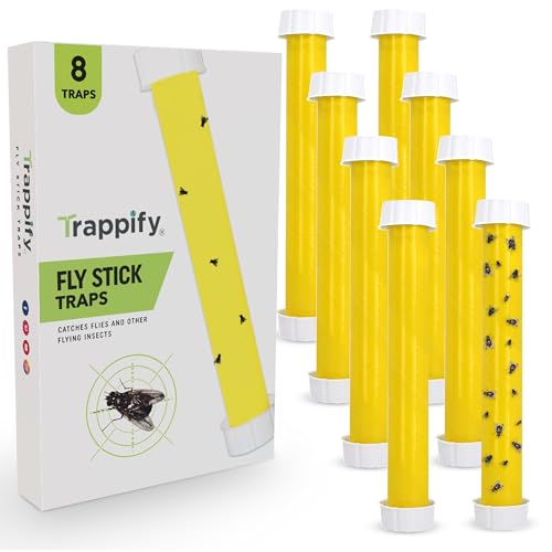 Trappify Hanging Fly Trap & Fruit Fly Traps for Indoors, Yellow, 8 Pack - size: Pack 8