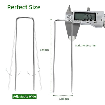 200 Pack Lawn Staples, Premium Garden Landscape Staples, Galvanized Heavy-Duty Gauge Stakes, U-Shaped Tent Stakes, Anti-Rust Fence Netting Pins Ground Spikes, Sod Pins - color: 200 Pack