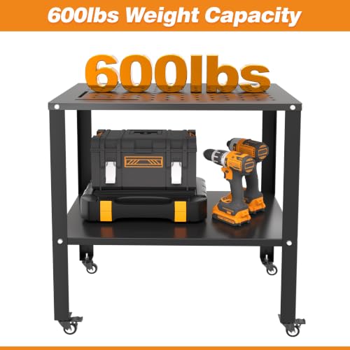 Ultrawall Welding Workbench Table Metal Welding Cart with Wheels, 32" x 20" - size: 32" with Tool Holes