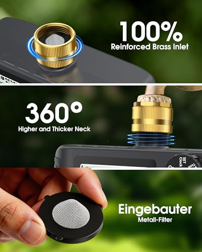 Insoma 4 Zones Sprinkler Timer with Brass Inlet, Water Timer for Garden Hose with Auto/Manual/Rain Delay Mode, Hose Timers for Irrigation Watering System for Yard, Lawn, Plant Watering